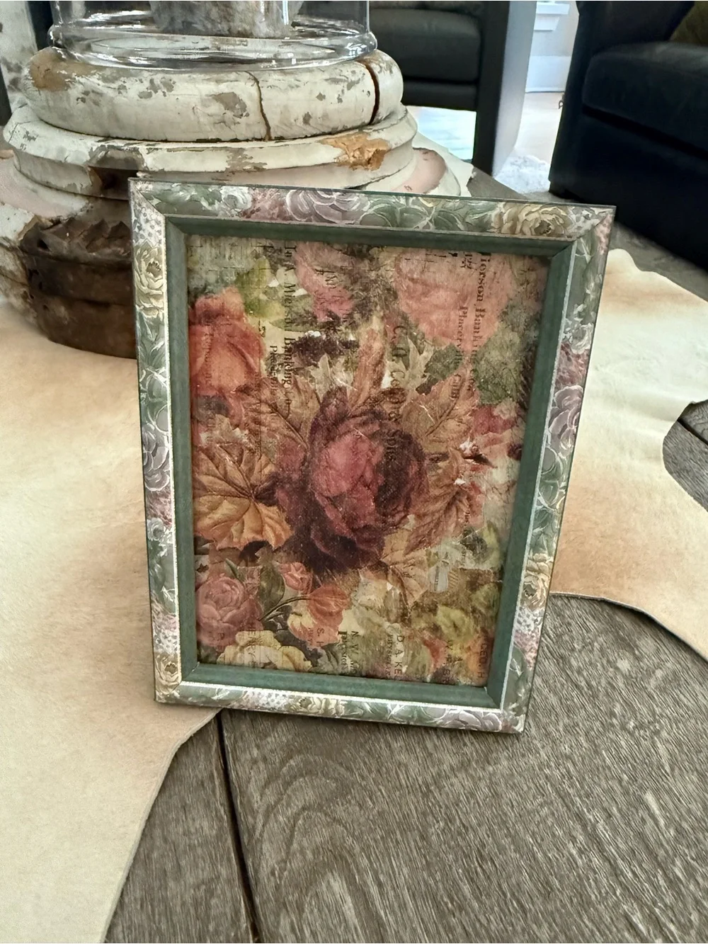 Vintage Style Floral Decoupage Photo Frame
